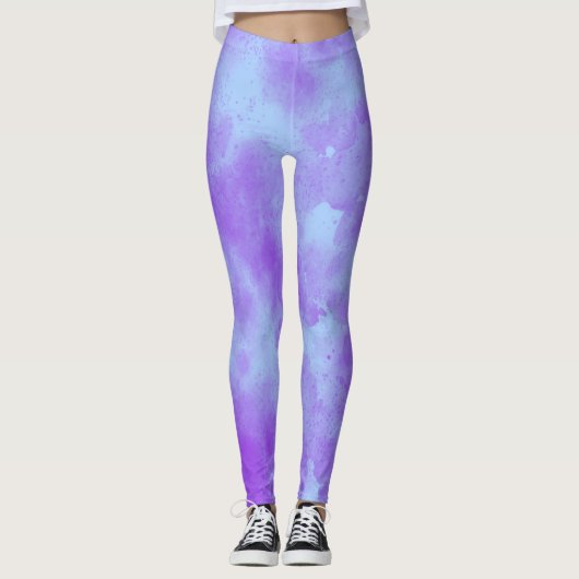 Leggings Effet nuage tempête élégant bleu violet (Devant)