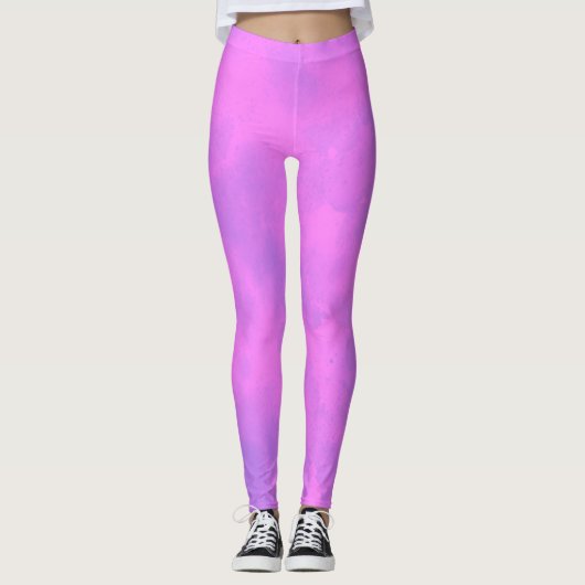 Leggings Effet nuage tempête élégant rose (Devant)
