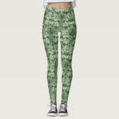 Leggings Effet Ombre Tie Dye Shibori vert foncé tendance (Devant)