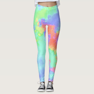 Leggings Effet Peinture arc-en-ciel