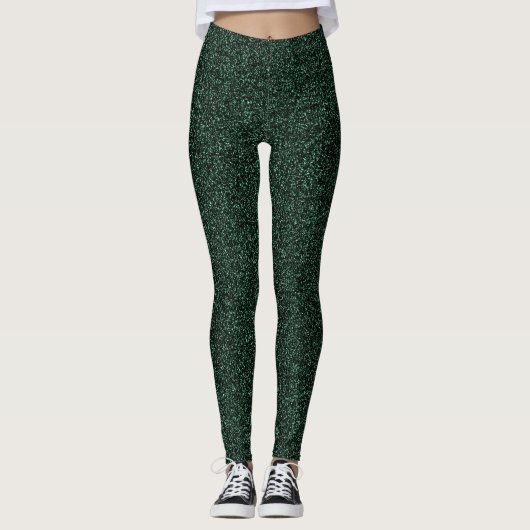Leggings Effet vert-foncé de parties scintillantes (Devant)