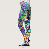 Leggings Effets numériques : conception abstraite multicolo (Gauche)