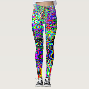 Leggings Effets numériques : conception abstraite multicolo