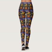 Leggings Éffrayant American Staffordshire Halloween Citroui (Dos)