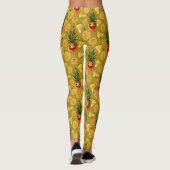 Leggings Éffrayant ananas Halloween amusant Jaune Jaune (Dos)