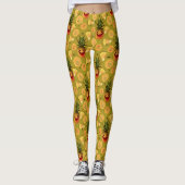 Leggings Éffrayant ananas Halloween amusant Jaune Jaune (Devant)