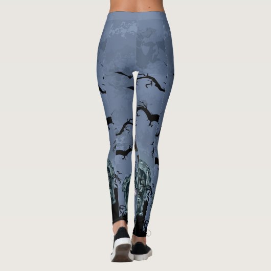 Leggings Éffrayant Halloween Bars Fool Lune (Dos)