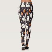 Leggings Éffrayant Halloween Petits Fantômes Noir Orange Bl (Dos)