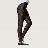 Leggings Éffrayant Halloween Spider Web Noir Orange Blanc (Droite)