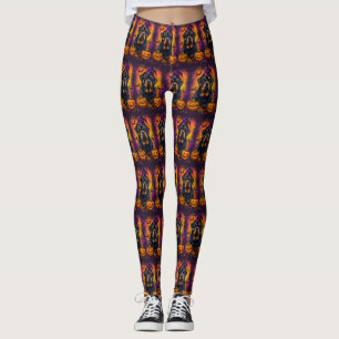 Leggings Éffrayant Rottweiler Chien Halloween sorcière et C