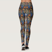 Leggings Éffrayant Russe Bleu Chat Halloween Citrouille sor (Dos)