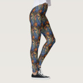 Leggings Éffrayant Russe Bleu Chat Halloween Citrouille sor (Droite)