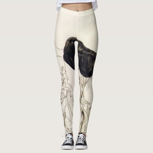 Leggings Egon Schiele - Femme En Bas Noirs (Devant)