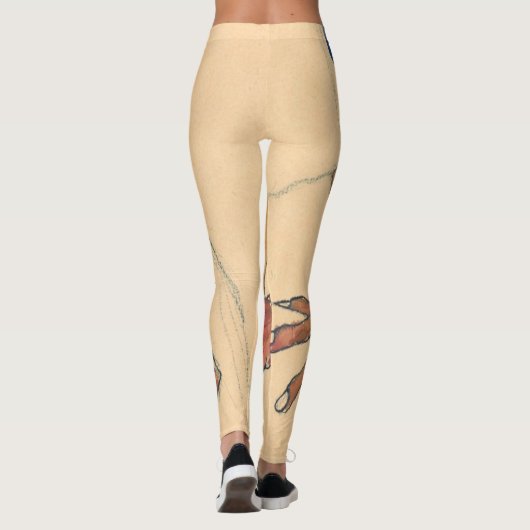 Leggings Egon Schile Self Portrait With Hands On Chest (Dos)
