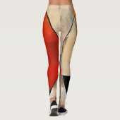 Leggings Elégance céleste : Exploration Abstraite en beige (Dos)