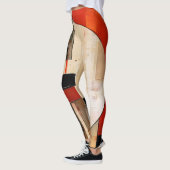 Leggings Elégance céleste : Exploration Abstraite en beige (Gauche)