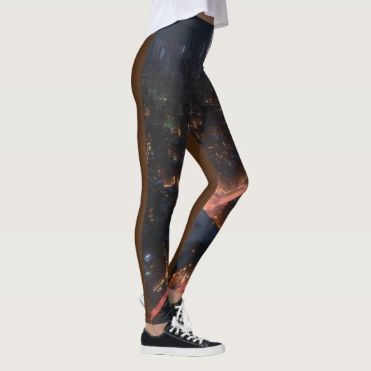 Leggings "Élégance de la tombée de la nuit : Gotham City Sk (Droite)