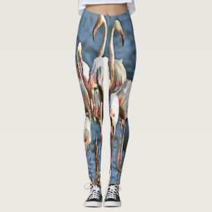 Leggings Élégance Des Flamants roses Artistiques Roses