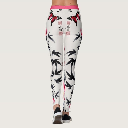 Leggings Élégance en fleurs : Impression d'harmonie florale (Dos)