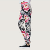 Leggings Élégance en fleurs : Impression d'harmonie florale (Gauche)