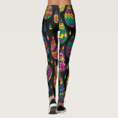 Leggings Elégance florale, arrière - plan abstrait. (Dos)
