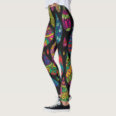 Leggings Elégance florale, arrière - plan abstrait. (Gauche)