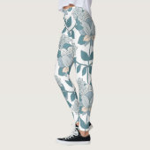 Leggings Élégance florale turquoise Jambes des femmes (Gauche)