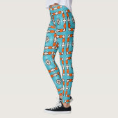 Leggings Elégance moderne Bleu Orange Blanc Azulejos Carrel (Gauche)