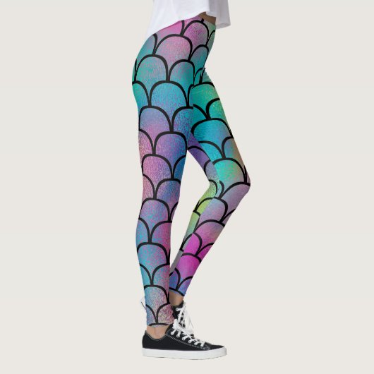 Leggings Élégant Abstrait Rainbow Scales Motif | (Droite)