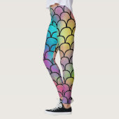 Leggings Élégant Abstrait Rainbow Scales Motif | (Gauche)