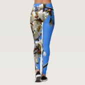 Leggings Élégant arbre à fleurs de fleurs de printemps blan (Dos)
