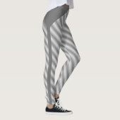 Leggings Élégant Argent Blanc rayé (Droite)