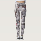 Leggings Elegant Baroque Marble Pillar & Red Ladybug Art (Devant)