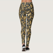 Leggings Elegant black gold tiled pattern  (Dos)
