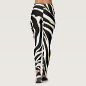 Leggings Elégant Black Gold Zebra Poster de animal blanc (Dos)