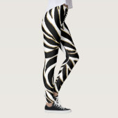 Leggings Elégant Black Gold Zebra Poster de animal blanc (Droite)