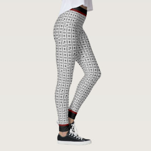 Leggings Elegant Black Gray Geometric