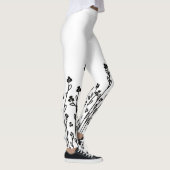 Leggings Elegant black minimalist doodle floral (Droite)