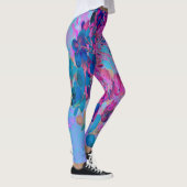 Leggings Élégant bleu foncé et lumière magenta Hydrangea (Droite)