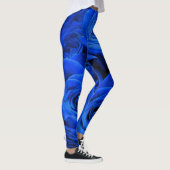 Leggings Elégant bleu rose bleu fleurs bleu bleu bleu flora (Droite)