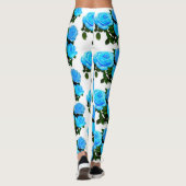 Leggings Elégant bleu turquoise rose bleu floral bleu fleur (Dos)