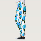 Leggings Elégant bleu turquoise rose bleu floral bleu fleur (Gauche)