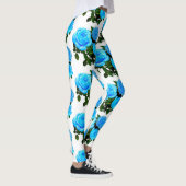 Leggings Elégant bleu turquoise rose bleu floral bleu fleur (Droite)