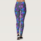 Leggings Elégant bleu violet rose Fleurs (Dos)