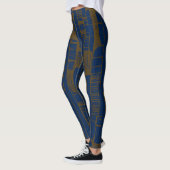 Leggings Elegant blue &brown abstract pattern  (Gauche)
