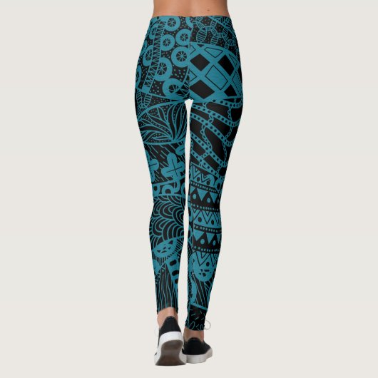 Leggings Elegant Blue Geometric Abstract | (Dos)