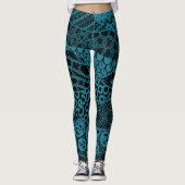 Leggings Elegant Blue Geometric Abstract | (Devant)
