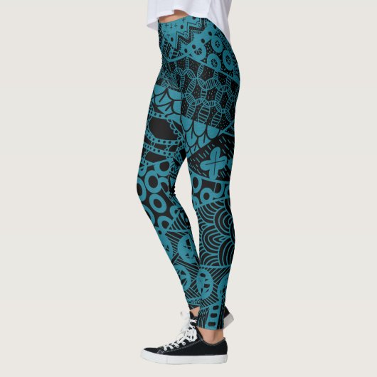 Leggings Elegant Blue Geometric Abstract | (Gauche)