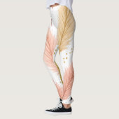 Leggings Elegant Blush Pink and Gold Glitter Pampas Grass  (Gauche)