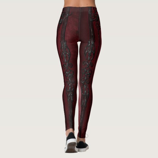 Leggings Élégant bordeaux moderne (Dos)